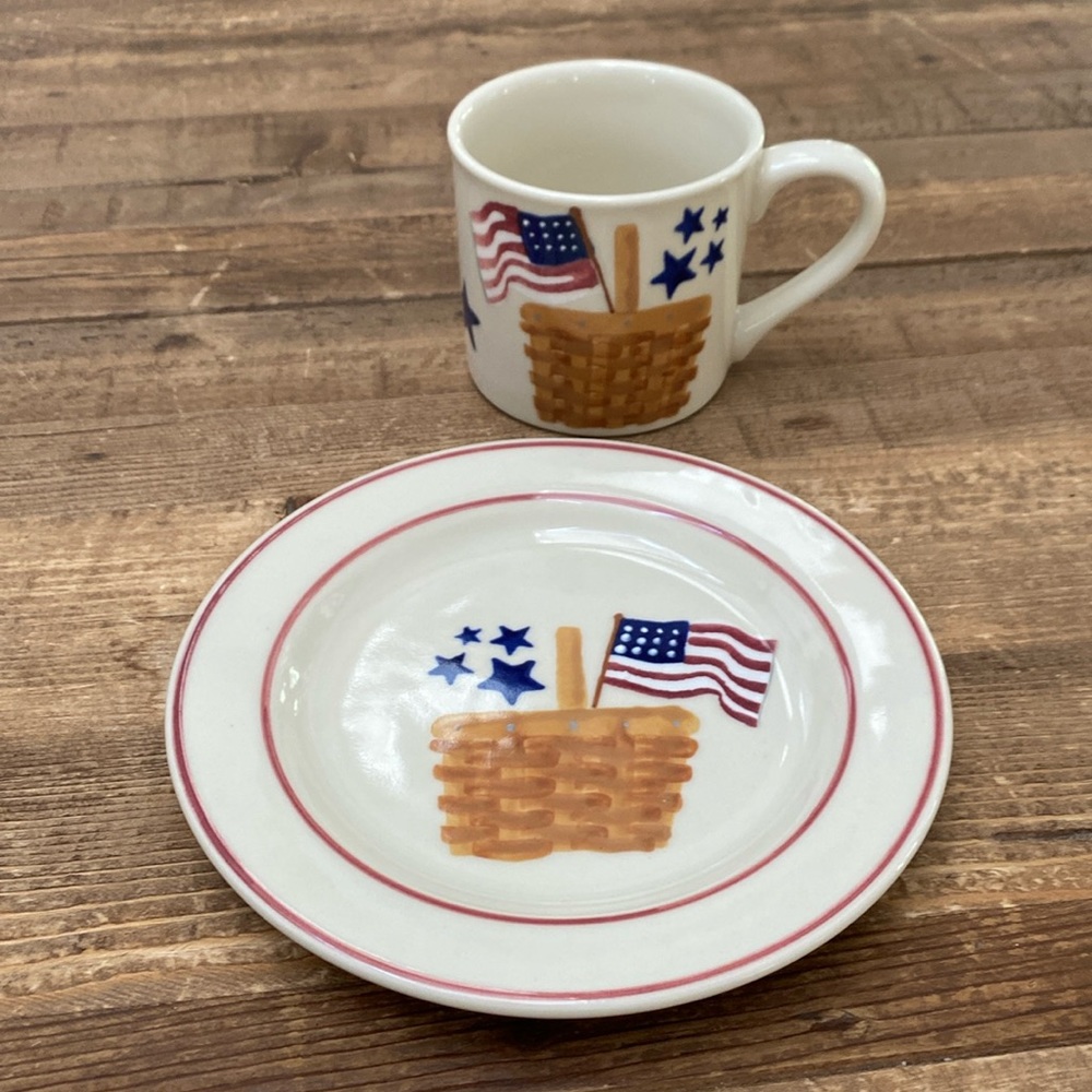 Hartstone USA Longaberger basket, flag and stars